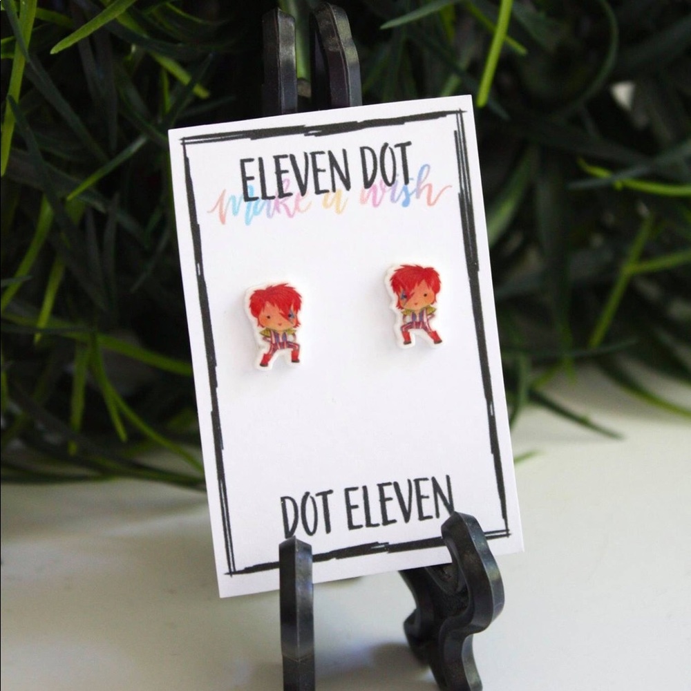 David Bowie Aladdin Sane Lightning Bolt Earrings